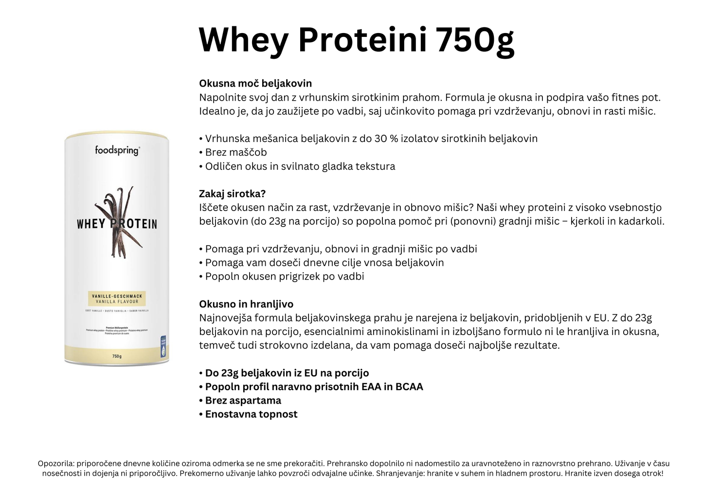 Whey Proteini 750g