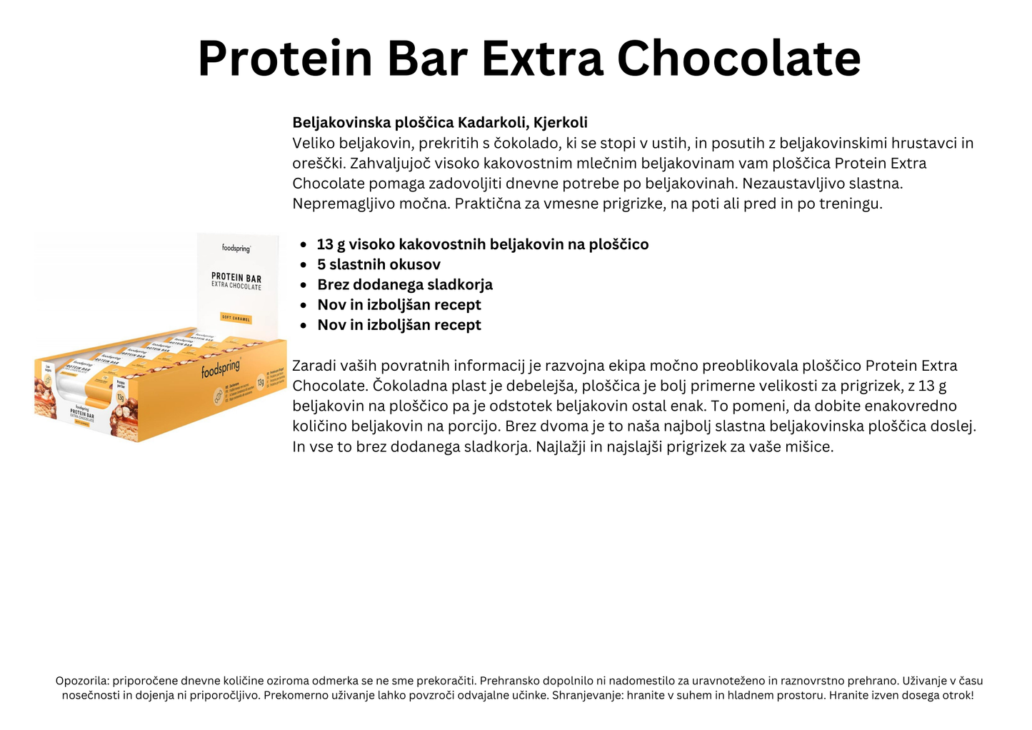 Protein Bar Extra Chocolate 45g