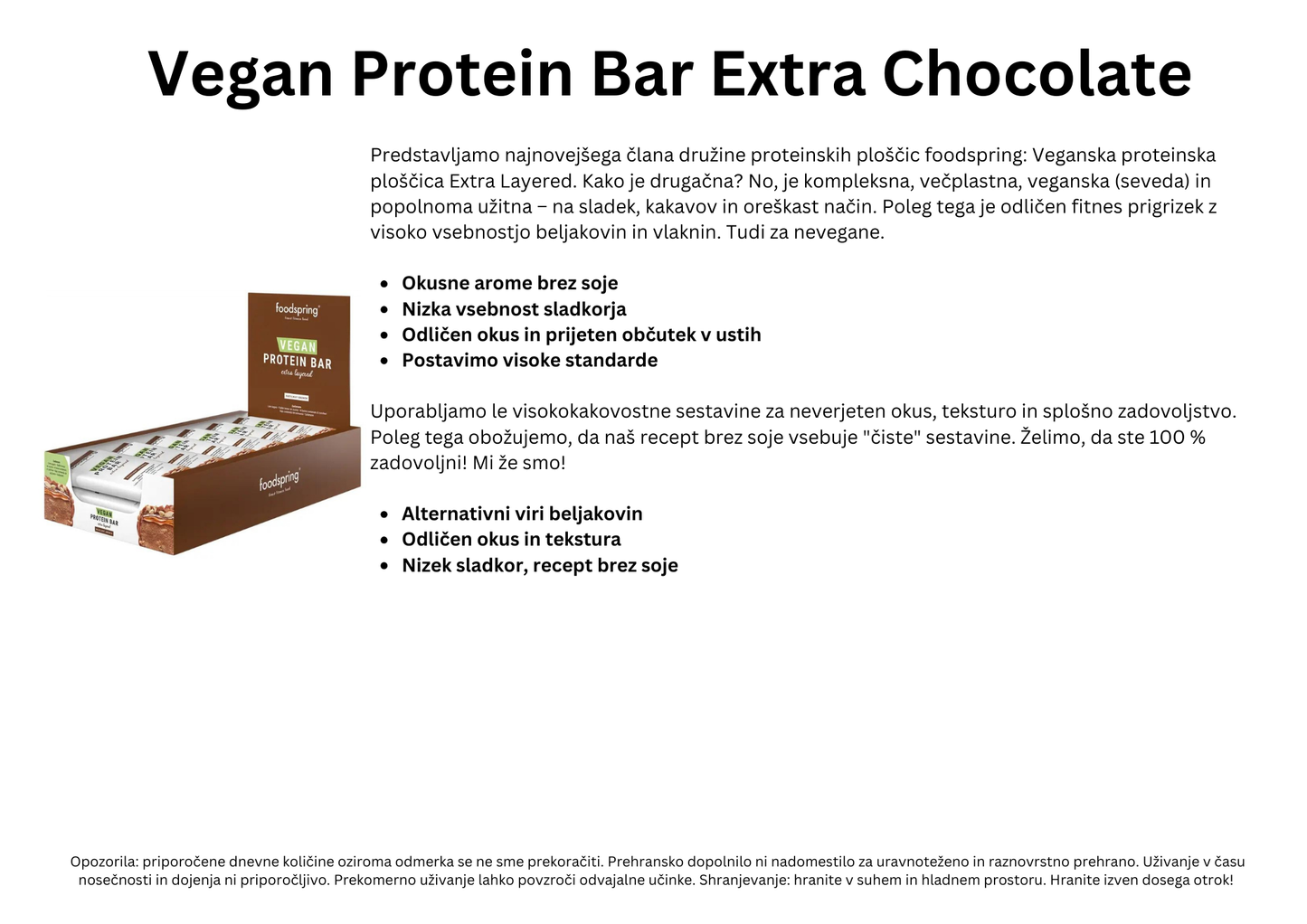 Vegan Protein Bar Extra Chocolate 45g