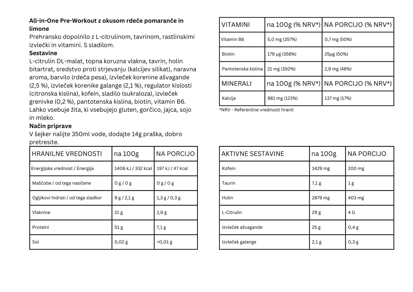 Pre-Workout All-in-One 350g