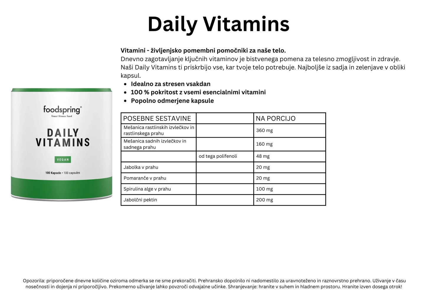 Daily Vitamins 100 kapsul