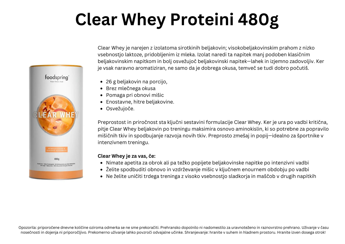 Clear Whey Proteini 480g